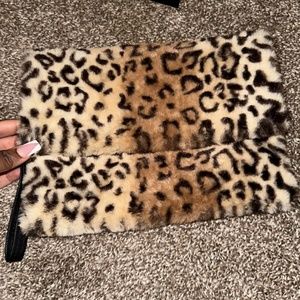 Furry Cheetah Print Clutch